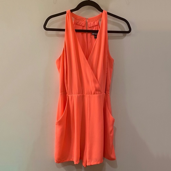 Express Other - Express hot coral romper shorts - women’s size 8